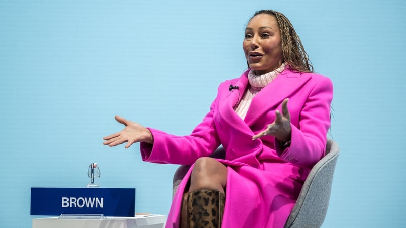 Mel B speaks during the World Economic Forum (WEF) annual meeting in Davos. (Photo by FABRICE COFFRINI/AFP)