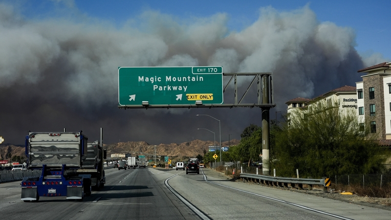 Smoke from the Hughes Fire seen from Santa Clarita, California