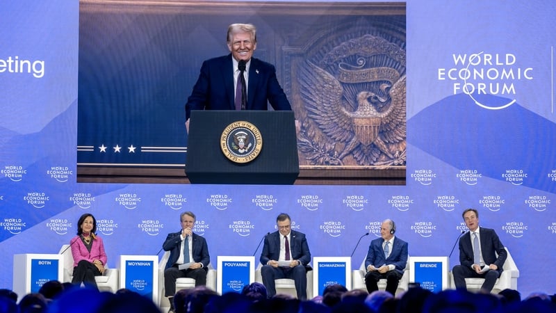 Donald Trump joined via video conference from Washington