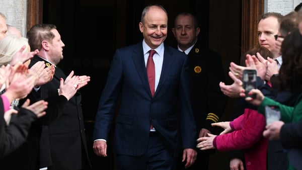 Taoiseach Micheál Martin leaving the Dáil.