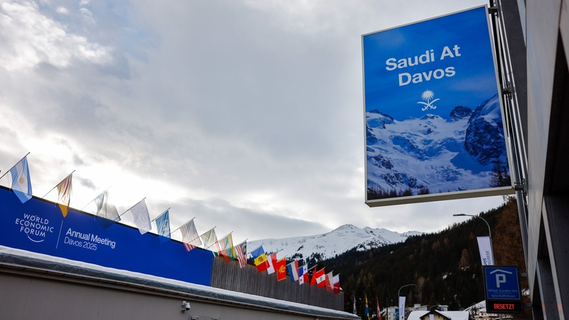 The "Saudi At Davos" building overlooks the congress centre hosting the WEF talks where world leaders and entrepreneurs hold their annual Davos talkfest