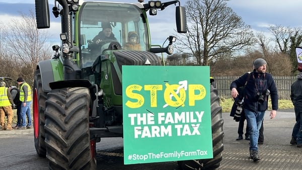 Northern Ireland farmers taking part in a protest against the UK government's Inheritance Tax proposals earlier this year (File image)