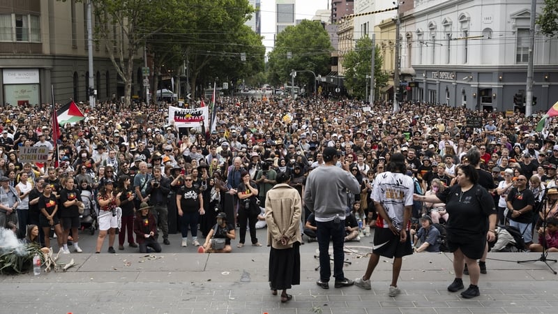 Thousands marched through Melbourne in protest at what they called 'Invasion Day'