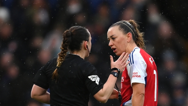 Katie McCabe was dismissed for a second yellow card