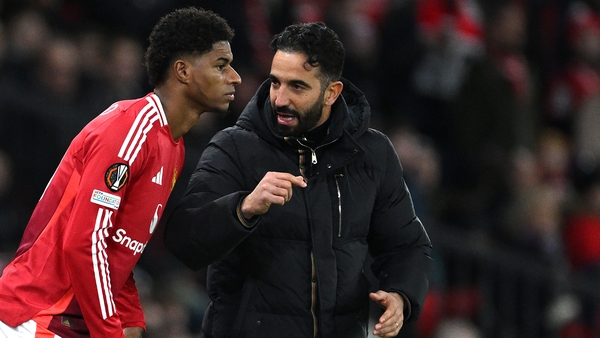 Marcus Rashford has finally departed Old Trafford but Ruben Amorim (R) didn't get any replacements up front