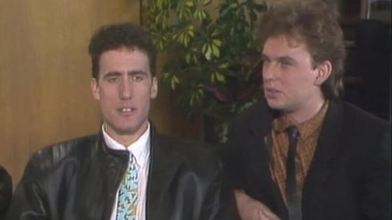 Paul Humphreys and Andy McCluskey of OMD, 1985