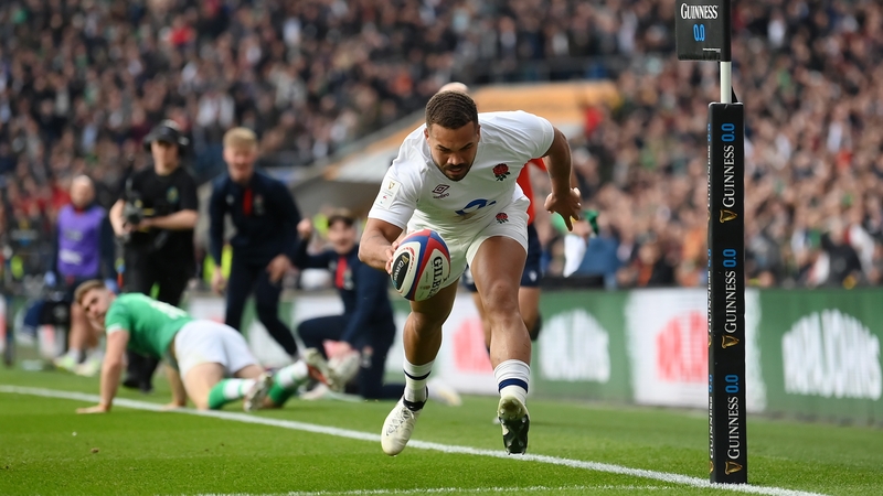 Ollie Lawrence touching down for England's opening try last year, which lit the blue touchpaper for the home side