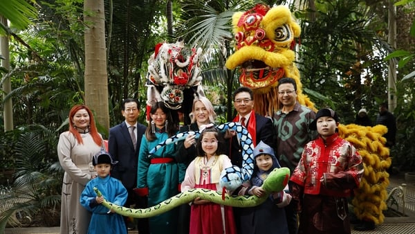 Gonchigkhand Byambaa (far left) is the Dublin Lunar New Year Festival Ambassador.