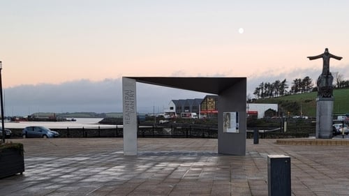 A new stainless-steel tourist information portal on Wolfe Tone Square in Bantry which saw the demolition of a circular seating area and shelter