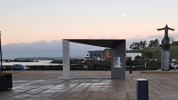 A new stainless-steel tourist information portal on Wolfe Tone Square in Bantry which saw the demolition of a circular seating area and shelter