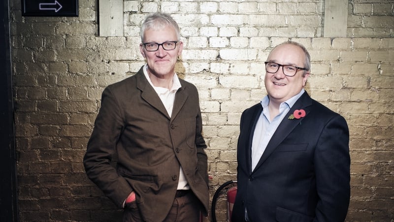 Photo issued by Goalhanger of historians Tom Holland (left) and Dominic Sandbrook, whose podcast, The Rest Is History, is to be adapted for television. Photo credit: Chris Floyd/Goalhanger/PA Wire