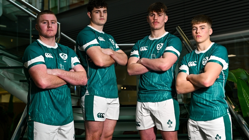 Ireland U20 players, from left, Eanna McCarthy, Michael Foy, Henry Walker and Ciaran Mangan