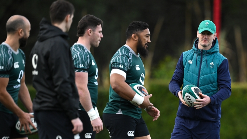 Johnny Sexton (R) joined the Ireland squad on their training camp in Portugal at the weekend