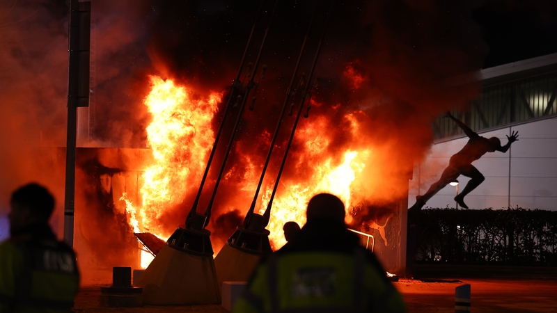 The blaze broke out shortly before 6pm