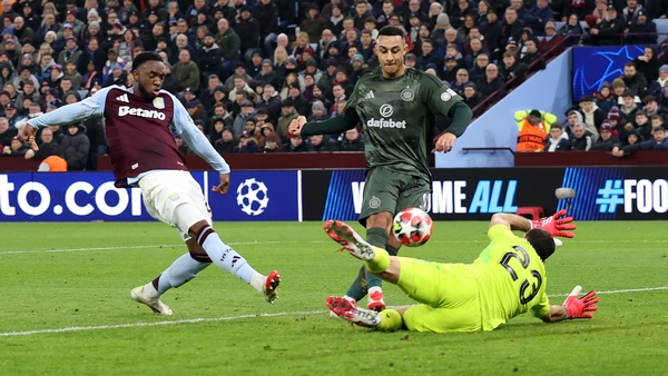 Adam Idah scored twice for Celtic at Villa Park
