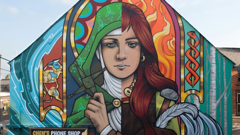 The Brigid of Faughart Mural in Dundalk (Pic: Dundalk BIDS Martin McElligott)