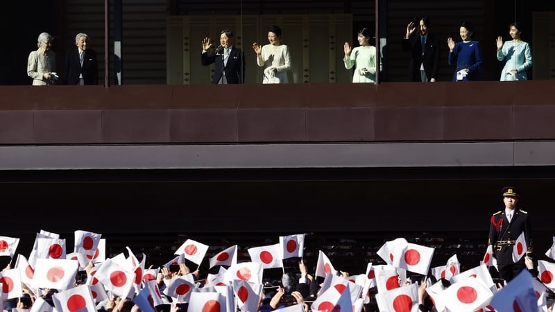The Japanese imperial family wave to well-wishers during a public appearance in Tokyo for New Year celebrations earlier this year