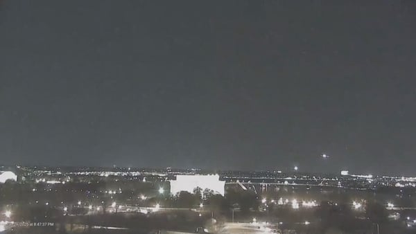 Crash between jet and helicopter captured on CCTV