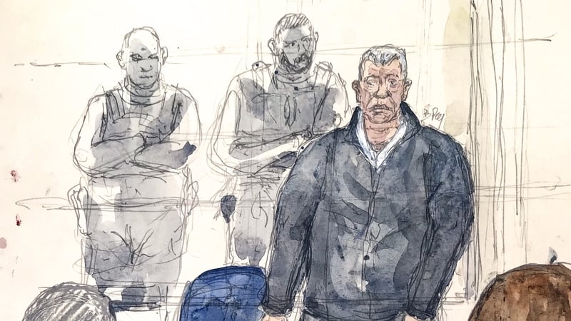 A court sketch of Dominique Pelicot during his trial for the organised rape of his wife Gisèle
