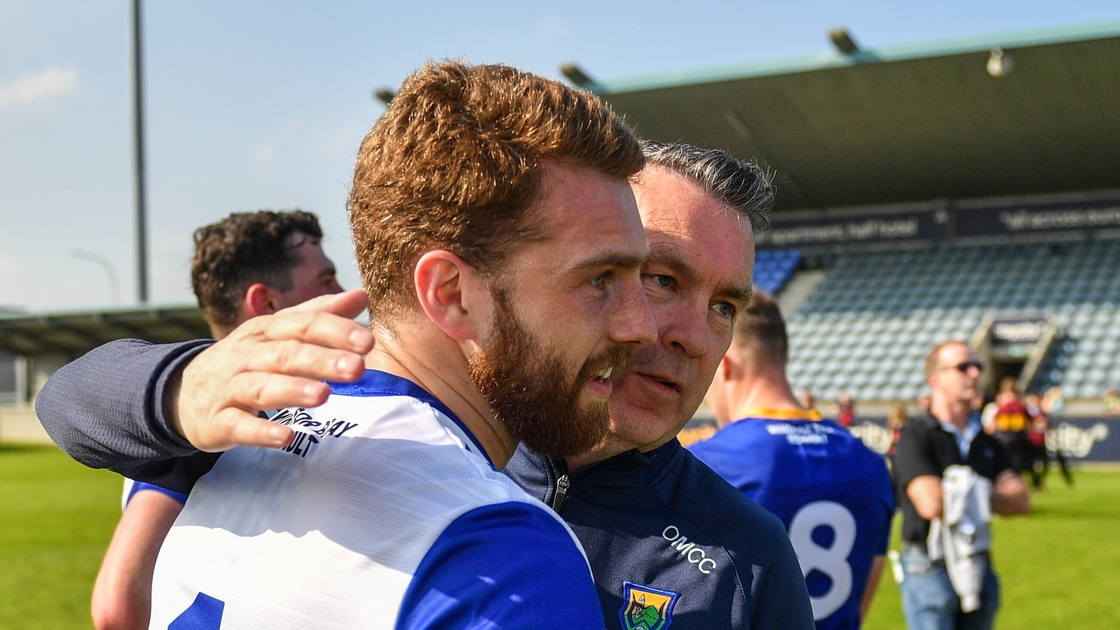 Mark Jackson and Wicklow manager Oisín McConville