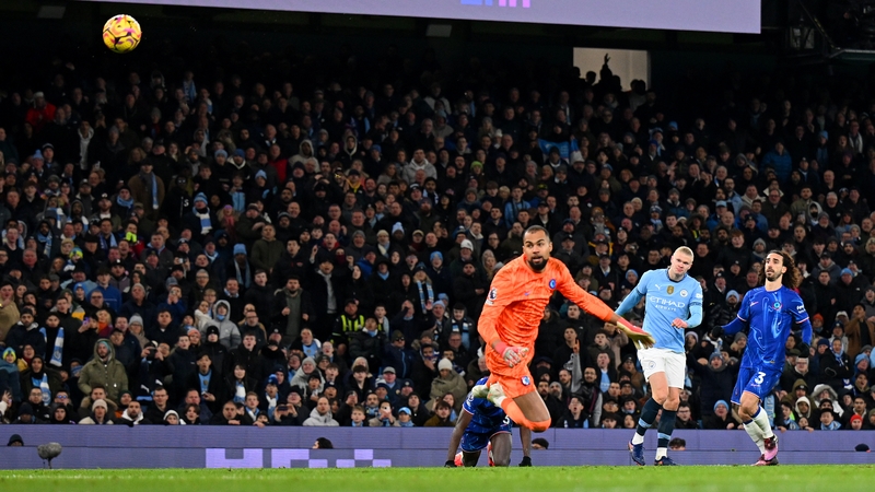 Robert Sanchez can only look on as he is beaten by Erling Haaland in Manchester City's 3-1 Premier League win over Chelsea at the Etihad last weekend
