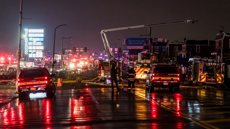 Láthair na timpiste i gcathair Philadelphia