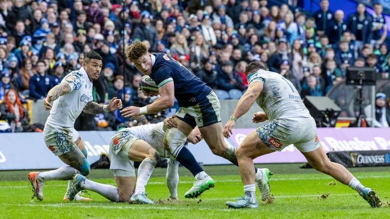 Huw Jones scored a hat-trick as Scotland overcame Italy in an enteraining encounter