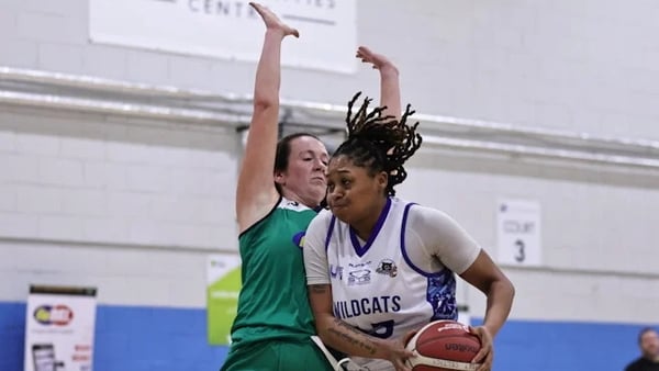 Áine O'Connor of FloMAX Liffey Celtics attempts to curtail the progress of SETU Waterford Wildcats' Ashia McCalla