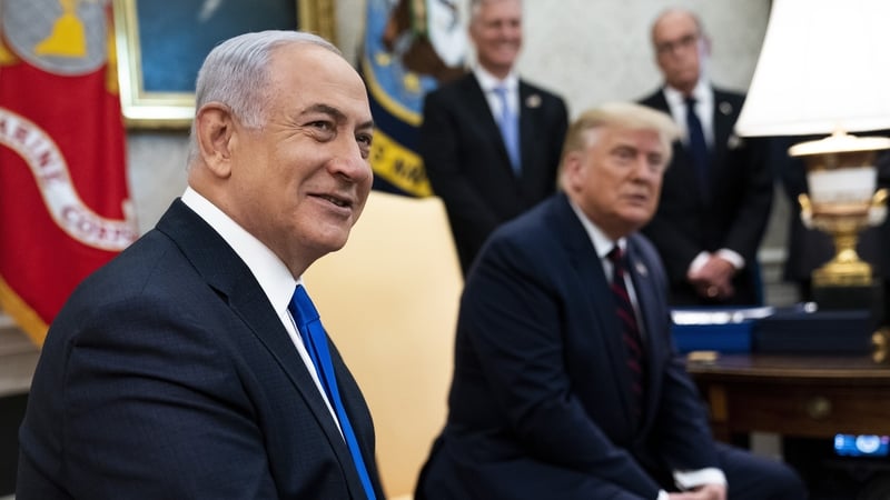 Donald Trump pictured with Benjamin Netanyahu in September 2020
