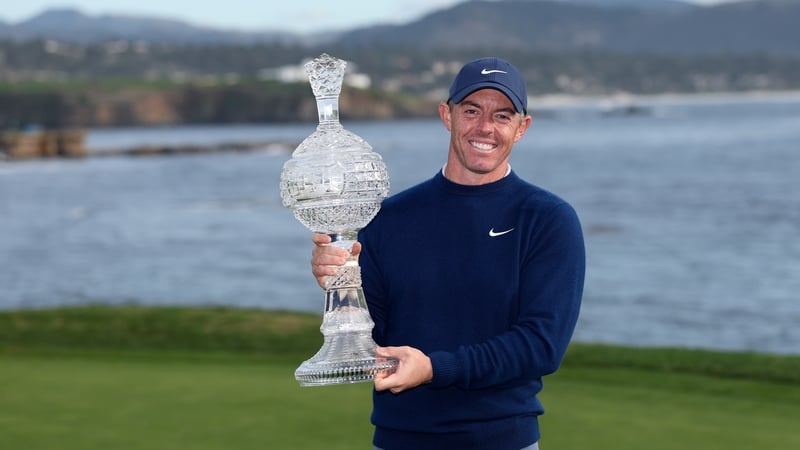 Rory McIlroy with the trophy after his brilliant win