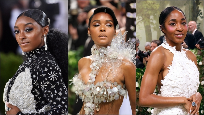 Simone Biles, Janelle Monae, Ayo Edebiri at the Met Gala. Getty Images