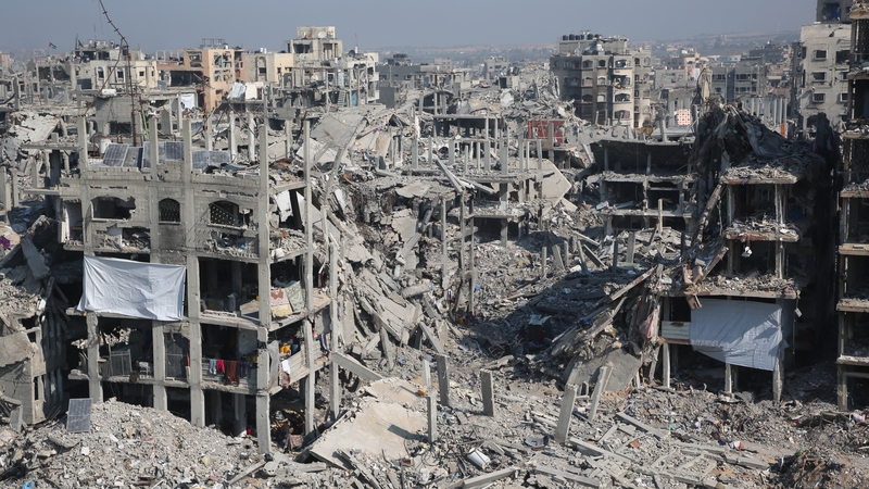 An aerial view of the destruction in the Jabalia region in the north of Gaza