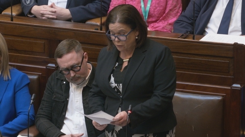 Mary Lou McDonald said data from the Central Statistics Office and the Central Bank showed that the 40,000 figure was 'fictitious"'