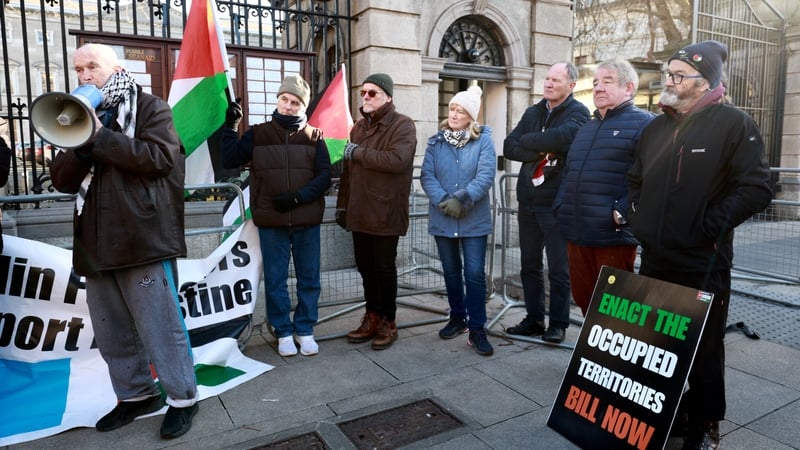Protesters gathered outside Leinster House ahead of the debate on the bill