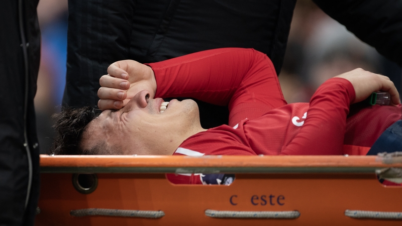 Manchester United defender Lisandro Martinez is stretchered off against Crystal Palace