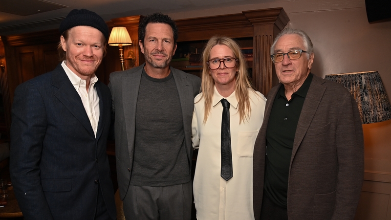 L to R: Jesse Plemons, Eric Newman, Edith Bowman and Robert De Niro attend the special London screening of Zero Day in London. (Photo by Dave Benett/Getty Images for Netflix)