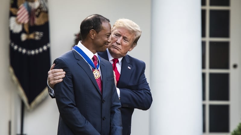 The PGA Tour statement was co-signed by Tiger Woods, who was previously award the Presidential Medal of Freedom by Donald Trump