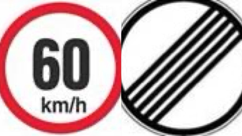 Na comharthaí nua a bheas le feiceáil
ar fud na tíre ar bhóithre áitiúla faoin tuath, lena léiriú go bhfuil laghdú tagtha ar an luasteorainn, ó 80 ciliméadar san uair go dtí 60 ciliméadar san uair.