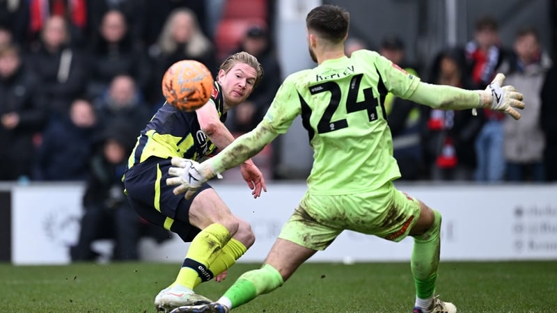 Kevin De Bruyne netted Manchester City's winner on 79 minutes