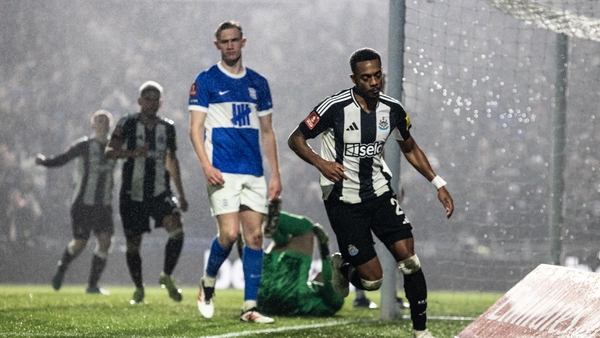 Joe Willock wheels away after scoring Newcastle's winner