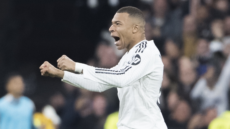 Kylian Mbappe celebrates his equaliser