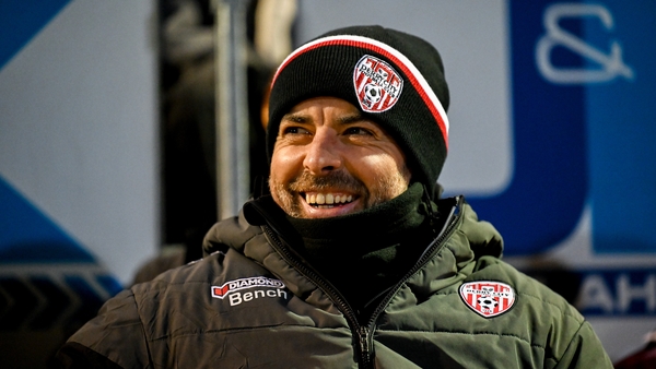 Derry City manager Tiernan Lynch before January's pre-season friendly against Ballymena United