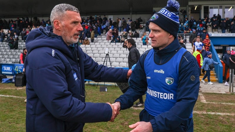 Waterford boss Peter Queally and Laois manager Tommy Fitzgerald