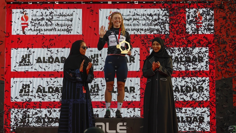 Lara Gillespie celebrates her success Photo: Luca Bettini/SprintCyclingAgency