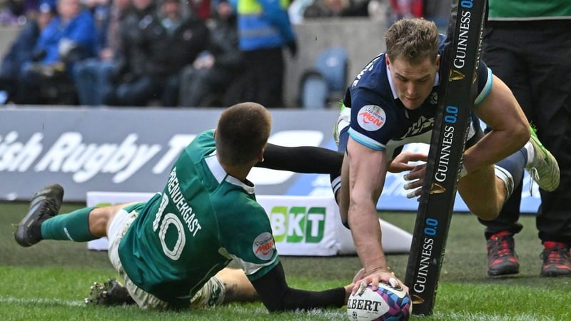 Duhan van der Merwe scored Scotland's first try on the stroke of half time