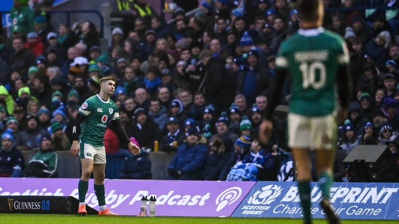 Jack Crowley played at the last 15 minutes against Scotland at full-back