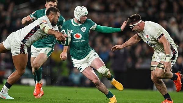Mack Hansen has scored 12 tries in 26 games for Ireland