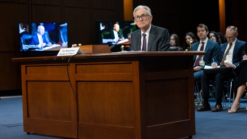 US Federal Reserve Board Chairman Jerome Powell testifies in front of a Senate Banking Committee in Washington