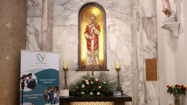 The shrine of St Valentine at Whitefriar St Church in Dublin. Photo: Leah Farrell/RollingNews