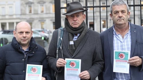 L-R: Ray Carroll - Bord na Móna Recycling worker, Adrian Kane - SIPTU Divisional Organiser and Mick Gleeson - Bord na Móna Recycling worker